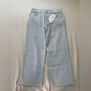 Zara Mid-Rise Wide Straight Jeans